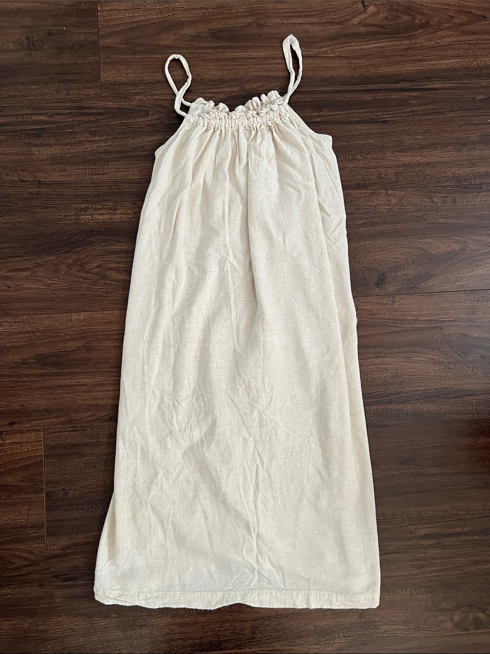 ELSISSI Cream Smocked Strap Sundress for Kids